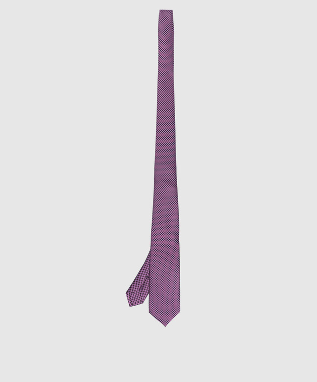 Stefano Ricci Children's purple tie made of silk in a geometric pattern YCH33031 image 2