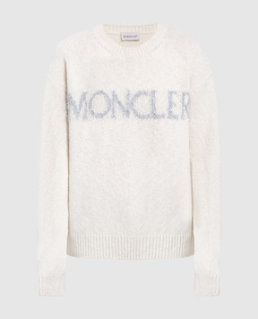 Moncler Белый свитер из шерсти с логотипом 9C00003M3307
