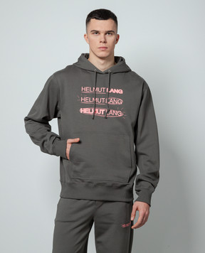 Helmut Lang Серые худи с принтом логотипа SPACE N09HM515