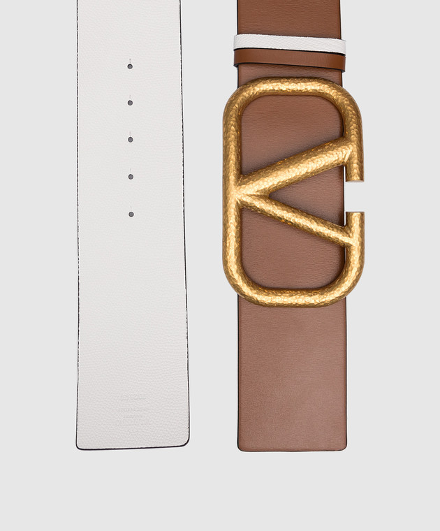 Valentino Reversible leather belt with metal VLogo Signature XW2T0S10TAL image 4