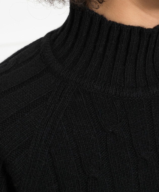 Babe Pay Pls Black sweater made of cashmere in a textured pattern MD9701305341TR image 5