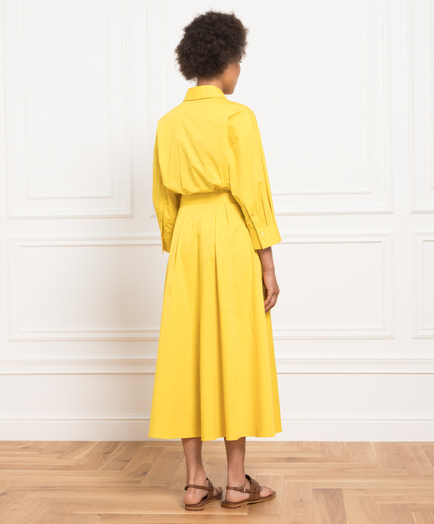 Loro Piana Жовта сукня-сорочка з драпіруванням FAM1291 зображення 4