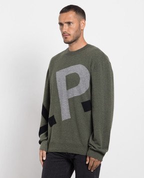 A.P.C Зелений джемпер з вовни з візерунком логотипу WVBBXH23222