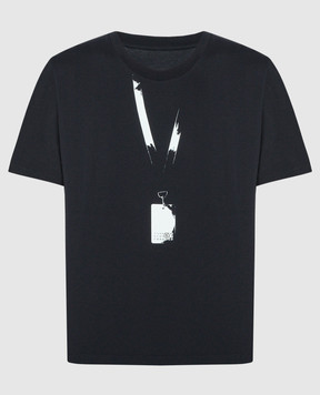 Maison Margiela MM6 Черная футболка с принтом SH0GC0011S24312