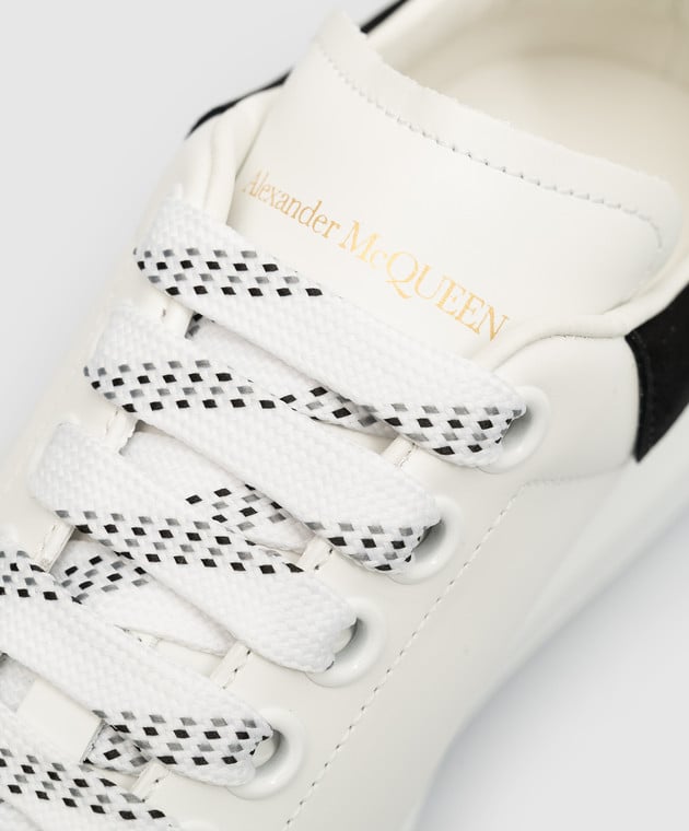 Alexander McQueen Oversized white leather sneakers with logo 553770WHGP7 image 5