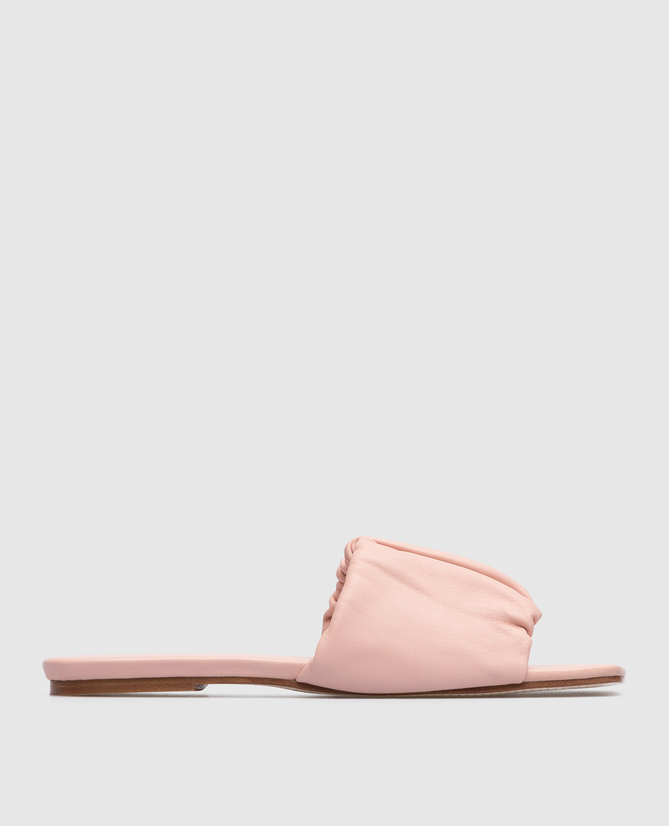 Mauritia Pink Draped Leather Slippers