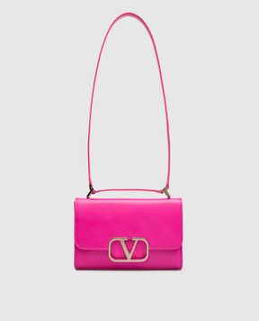 Valentino Розовая кожаная сумка-мессенджер VLogo Type 2W2B0L49MUS