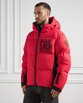 Moncler Grenoble Красный пуховик Pramint с логотипом 1A00021539X6