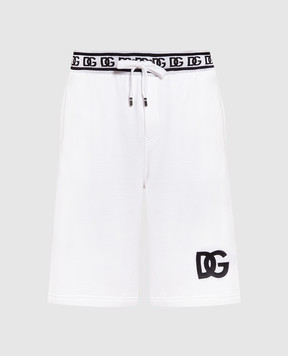 Dolce&Gabbana Белые шорты с контрастной вышивкой логотипа GVUBHZFU7DU