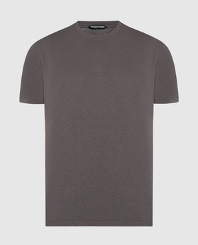 Tom Ford Серая футболка с вышивкой монограммы JCS004JMT002S23