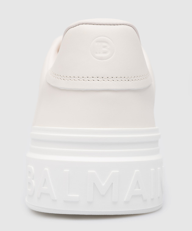 Balmain White leather B-Court sneakers with logo AM1VI288LVTR изображение 5