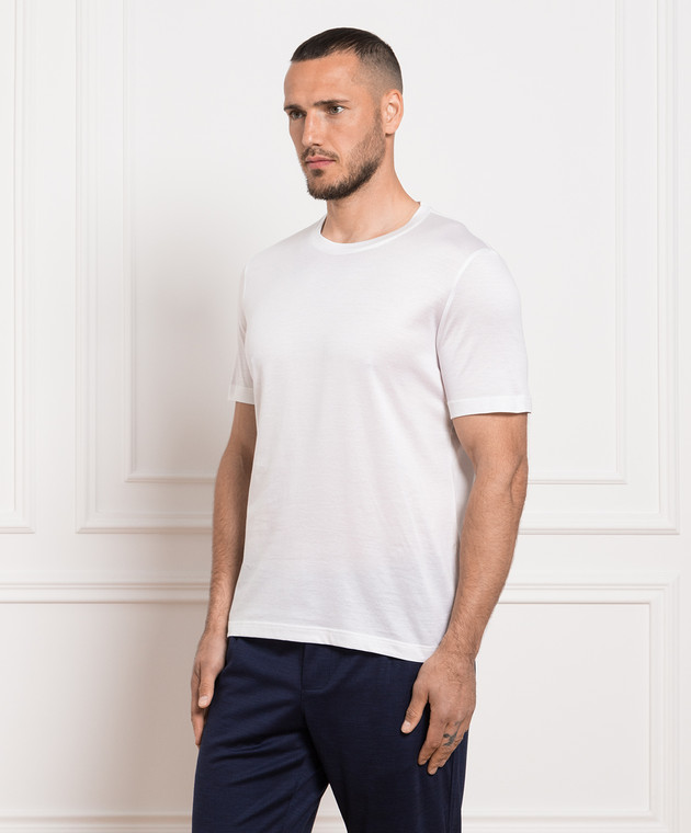 CAPOBIANCO White t-shirt with logo patch 14M660SO00 image 3