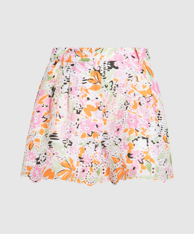 Max & Co Beige shorts in a floral print with broderie embroidery VENTI