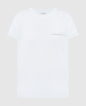 Peserico Біла футболка з ланцюжком моніль S99175F14K09173