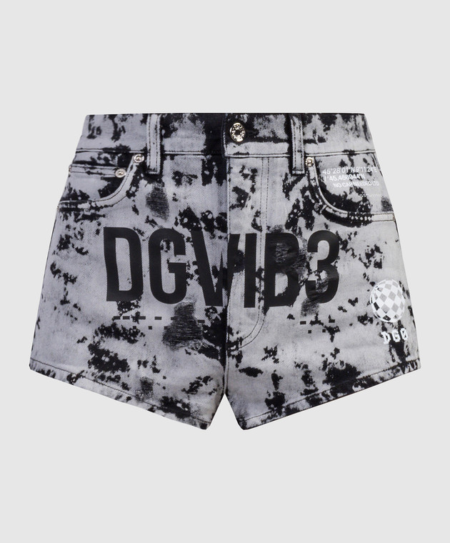 Dolce&Gabbana DGVIB3 printed gray denim shorts FTC24DG8KP4