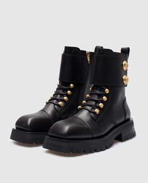 Balmain Чорні шкіряні черевики BN1TC785LVIT
