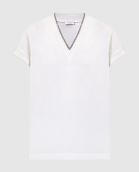 Brunello Cucinelli Сіра футболка з ланцюжком моніль M0T18BD222