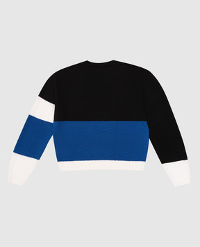 Off-White Детский черный свитер из шерсти с логотипом OBHE001F23KNI002