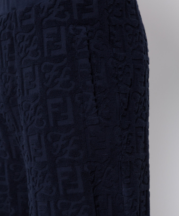 Fendi Темно-сині шорти в логотипу візерунок FB0689A9RK зображення 5