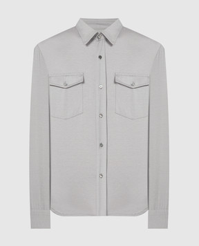 Tom Ford Серая рубашка с шелком JBL001JMS001S23
