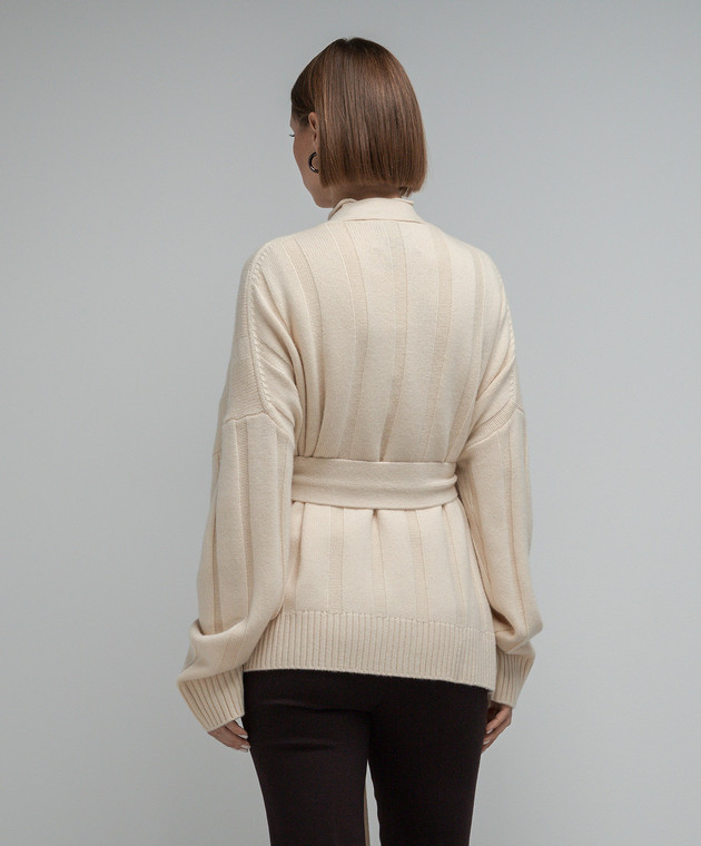 AERON Grappa beige wool and cashmere cardigan GRAPPA image 4