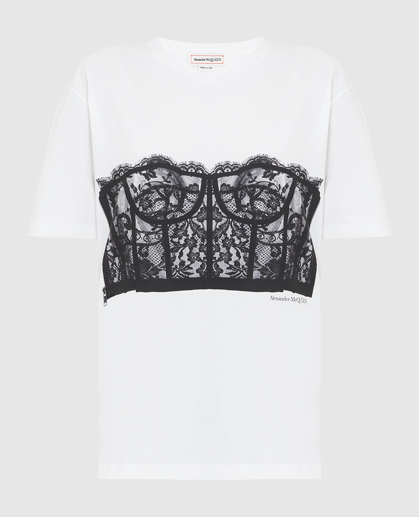 

Белая футболка с принтом Lace Corset, Белый, Футболки