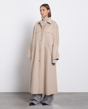 Loro Piana Бежевое пальто из кашемира FAN2361