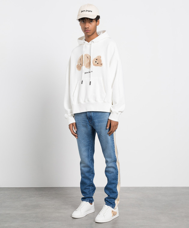 Palm Angels Белое худи с вышивкой Медведь PMBB058C99FLE001 изображение 2