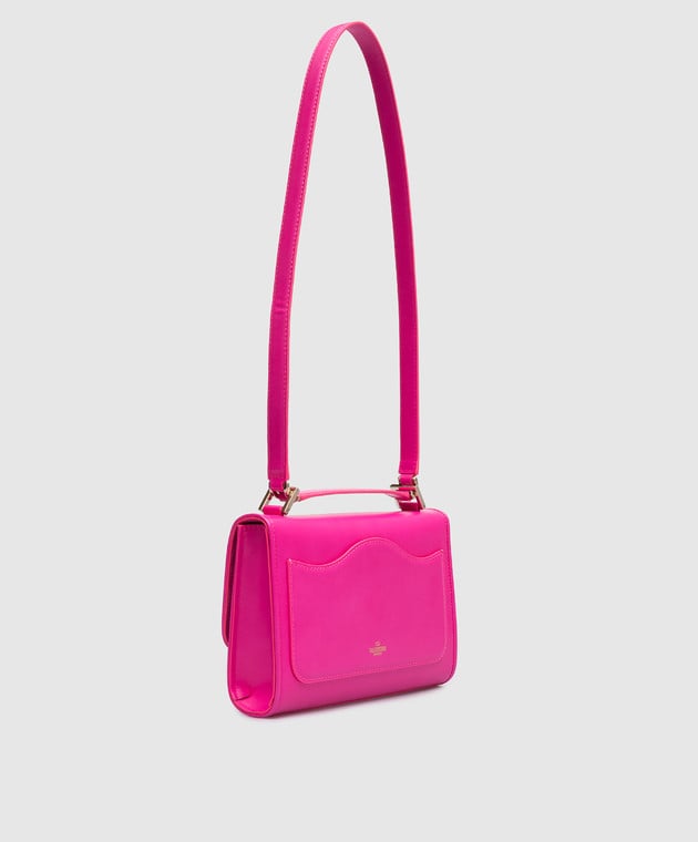 Valentino VLogo Type pink leather messenger bag 2W2B0L49MUS image 3