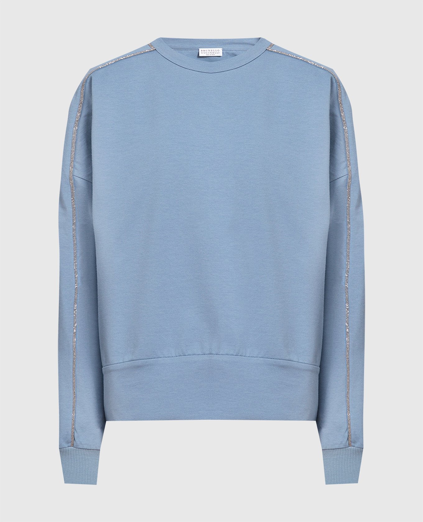 Blue jumper with eco-brass