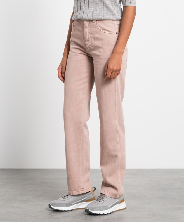 Brunello Cucinelli Розовые прямые джинсы MP93PP5596 изображение 3