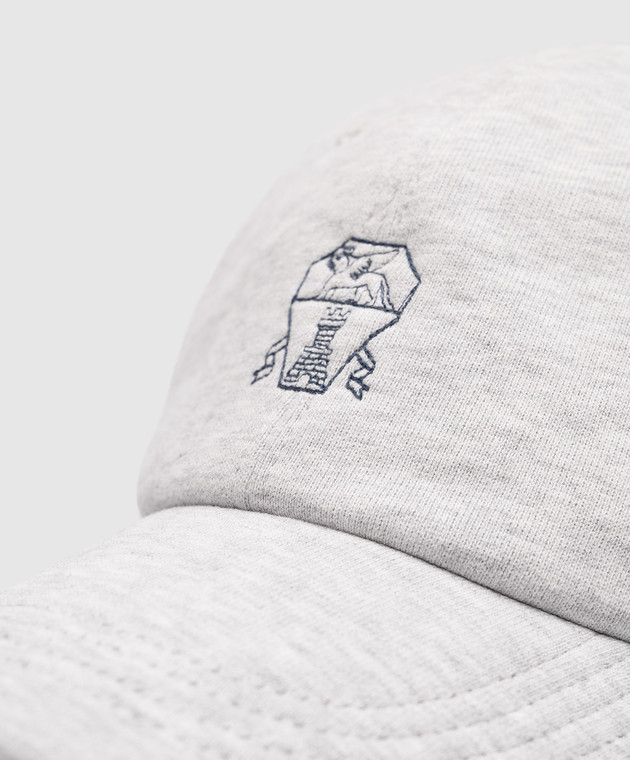 Brunello Cucinelli Серая кепка с вышивкой логотипа MN05N9964 изображение 4