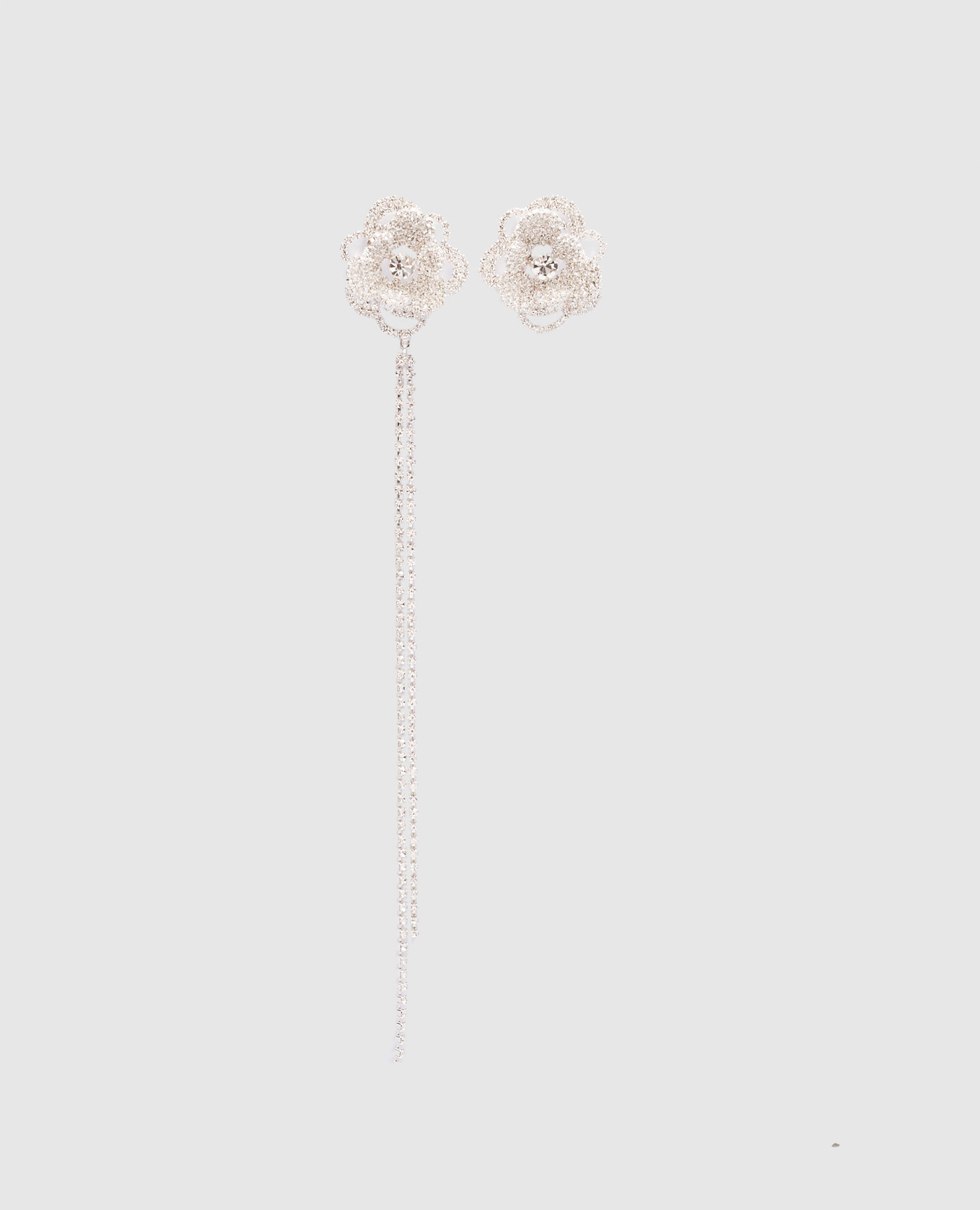 

Серебряные серьги с кристаллами, Серебристый, Серьги