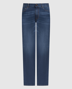 Canali Синие джинсы с эффектом потертости PD0000391700