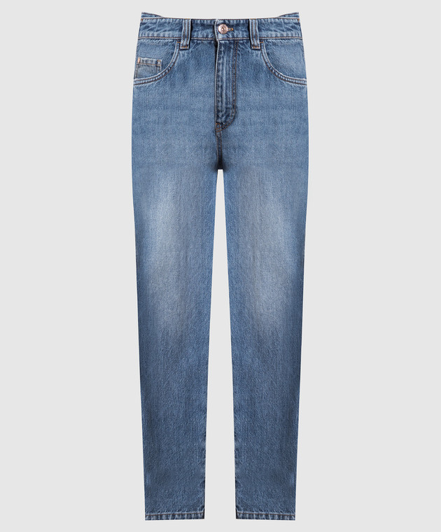 Brunello Cucinelli Blue jeans with a distressed effect MA095P5595