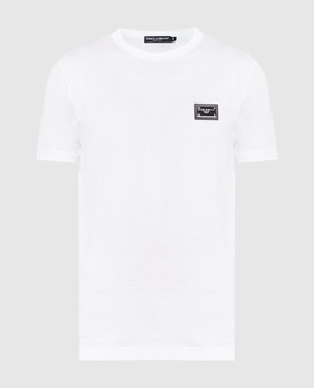 Dolce&Gabbana Біла футболка з патчем логотипу G8PT1TG7F2I