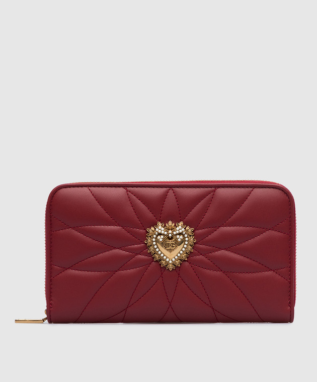 Dolce&Gabbana Шкіряний червоний гаманець Devotion з перлинами інкрустацією: BI0473AV967