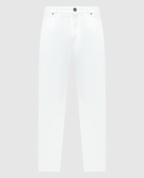 Balmain Білі джинси з вишивкою логотипа CH1MI070DB69