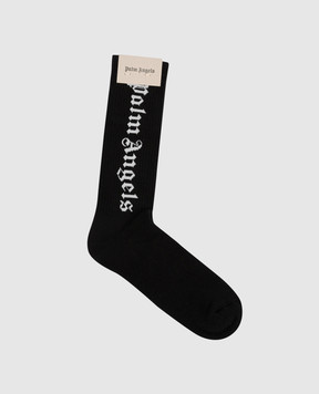 Palm Angels Чорні шкарпетки з логотипом PMRA001E23FAB001