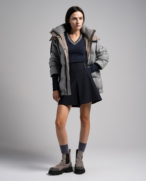 Brunello Cucinelli Синий пуловер с люрексом M9A844502