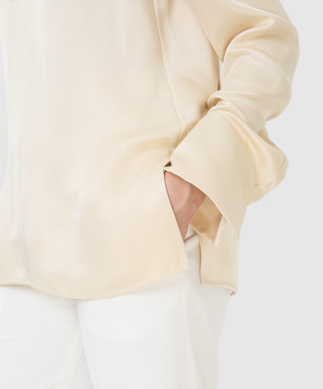 Jil Sander Світло-бежева блуза з розрізами JSPU560206WU391100 зображення 5