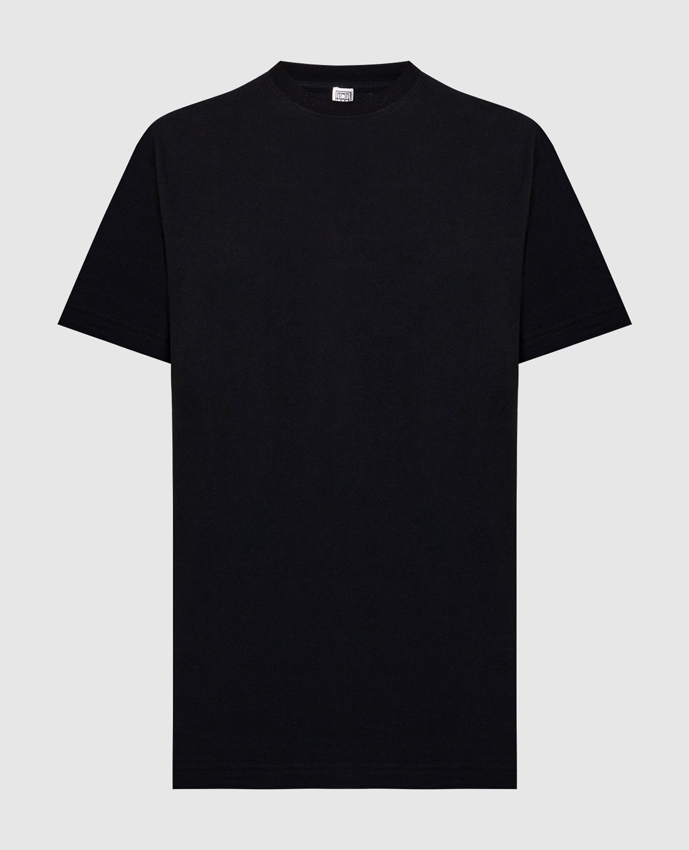 Black T-shirt with a straight cut
