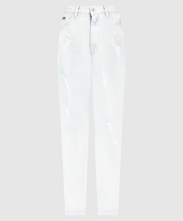 Dolce&Gabbana Blue skinny jeans with slits FTBXHDG8GF7