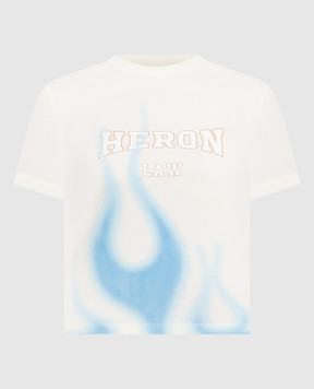 Heron Preston Белая футболка с принтом Law Flames HWAA022S23JER001