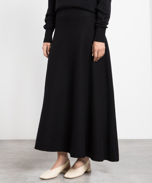Jil Sander Black skirt of asymmetrical cut made of wool J02MA0024J14506 image 3