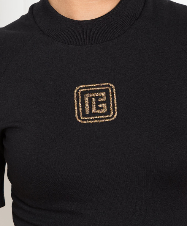 Balmain Retro black t-shirt with monogram BF1EF055BC49 image 5