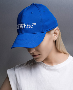 Off-White Синя кепка з вишивкою логотипа OWLB044F23FAB001