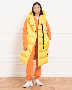 Ermanno Scervino Желтый пуховый жилет с нашивкой логотипа D410A366HDN