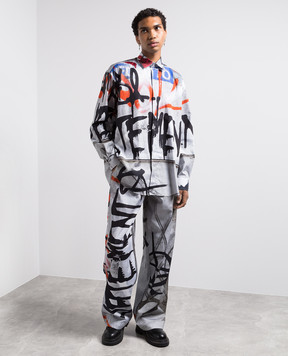 Vetements Серая рубашка Gaffiti в принт UE54SH340G