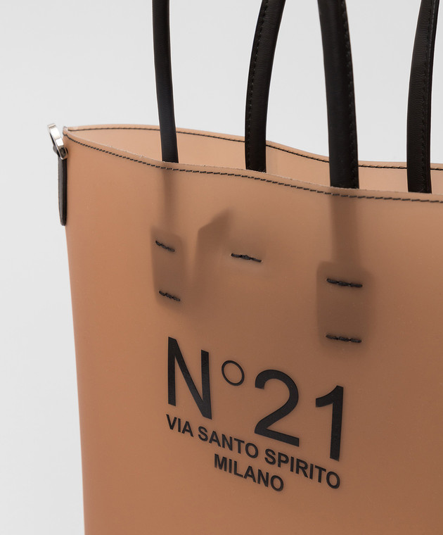 N21 Коричневая сумка-тоут с логотипом 22EBP0917LA01 изображение 5